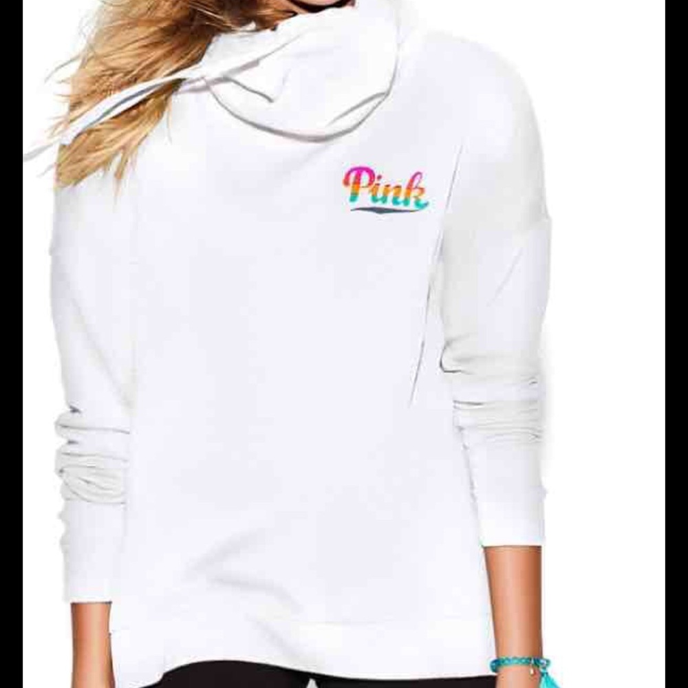 Vs Pink Cowl Neck Pullover